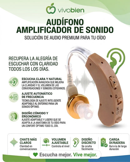 Audifono Amplificador de Sonido Para Discapacidad Auditiva