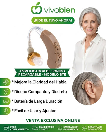 Audifono Amplificador de Sonido Para Discapacidad Auditiva